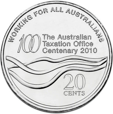 2010 20c Centenary of The Australian Taxation Office Recognition of Work Uncirculated Coin