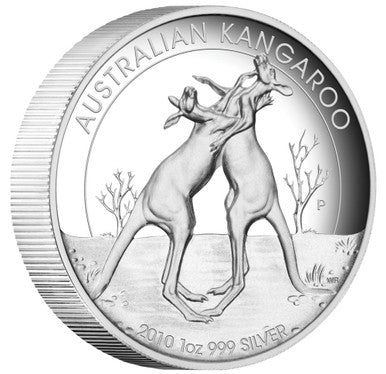 2010 $1 Australian Kangaroo 1oz Silver High Relief Proof Coin