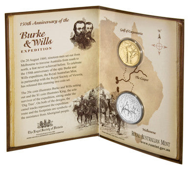 2010 150th Anniversary of The Burke and Wills Expedition Uncirculated 2 Coin Set