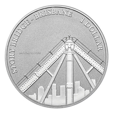 2011 $1 ANDA Brisbane Capital Bridges Story Bridge 1oz Silver Uncirculated Coin