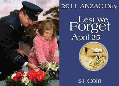2011 $1 Lest We Forget ANZAC Day Uncirculated Coin