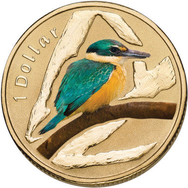 2011 $1 Air Series Sacred Kingfisher Coloured Uncirculated Coin