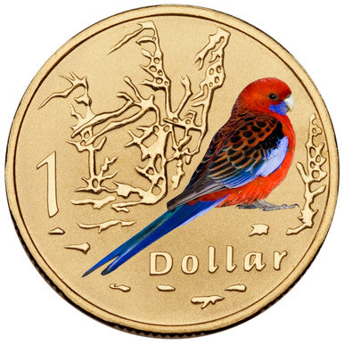 2011 $1 Air Series Crimson Rosella Coloured Uncirculated Coin