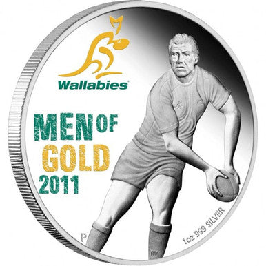 2011 $1 Wallabies Men of Gold 1oz Silver Coloured Proof Coin
