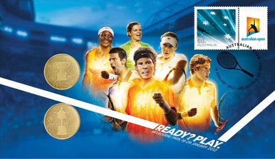 2012 $1 Australian Open Tennis Ready Play 2 Coin PNC