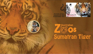 2012 $1 Australian Zoos Sumatran Tiger PNC