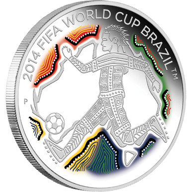 2014 50c FIFA World Cup Brazil 1/2oz Silver Coloured Proof Coin