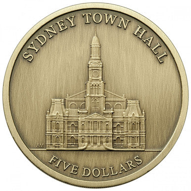 2012 $5 ANDA Sydney Capital Town Halls Antique Uncirculated Coin