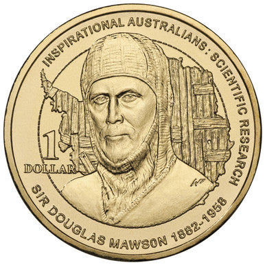 2012 $1 Inspirational Australians Sir Douglas Mawson Uncirculated Coin