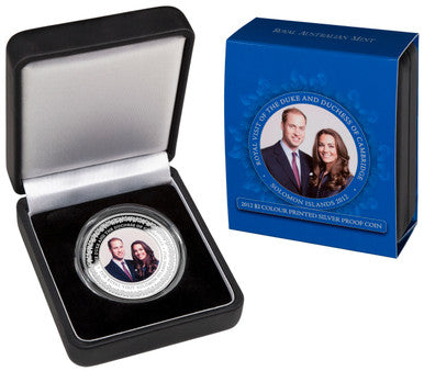 Solomon Islands 2012 $2 Royal Visit of The Duke and Duchess of Cambridge 1oz Silver Coloured Proof C