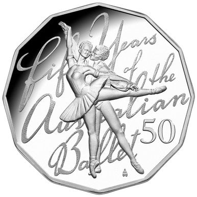 2012 50c 50th Anniversary of The Australian Ballet Silver Proof Coin