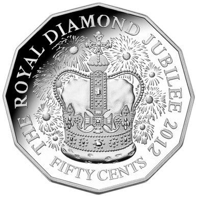 2012 50c Royal Collection Diamond Jubilee of The Accession of Her Majesty Queen Elizabeth II Silver Proof Coin