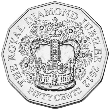 2012 50c Royal Collection Diamond Jubilee of The Accession of Her Majesty Queen Elizabeth II Uncirculated Coin