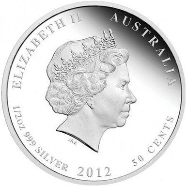 2012 50c Australian Sea Life II The Reef Octopus 1/2oz Silver Coloured Proof Coin