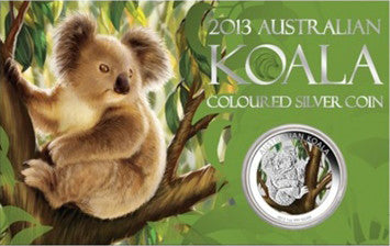 2013 $1 Australian Koala 1oz Silver Coloured Uncirculated Coin