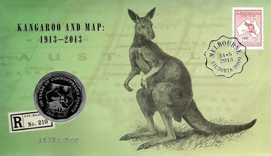 2013 50c Kangaroo and Map with Melbourne Counterstamp 6 PNC Set