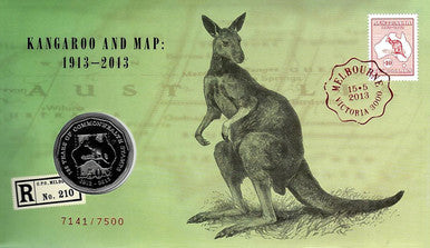 2013 50c Kangaroo and Map with Melbourne Counterstamp 6 PNC Set