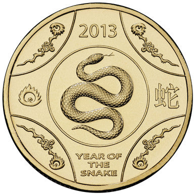 2013 $1 Year of The Snake Uncirculated Coin