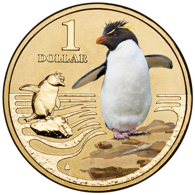2013 $1 Polar Series Rockhopper Penguin Coloured Uncirculated Coin
