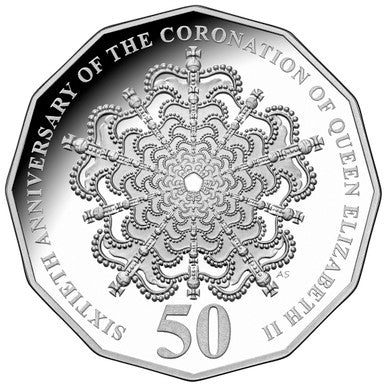 2013 50c 60th Anniversary of The Coronation of Her Majesty Queen Elizabeth II Silver Proof Coin