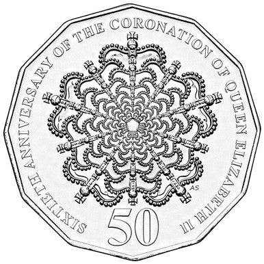 2013 50c Royal Collection 60th Anniversary of The Coronation of Her Majesty Queen Elizabeth II Uncirculated Coin