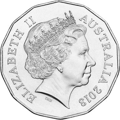 2013 50c Lunar Year of The Snake Tetradecagon Uncirculated Coin with Australia Map Frame