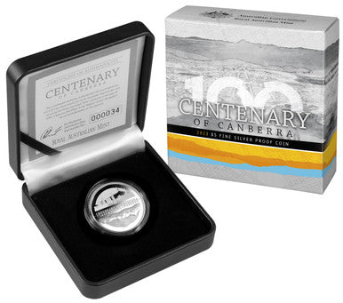 2013 $5 Centenary of Canberra 1oz Silver Proof Coin
