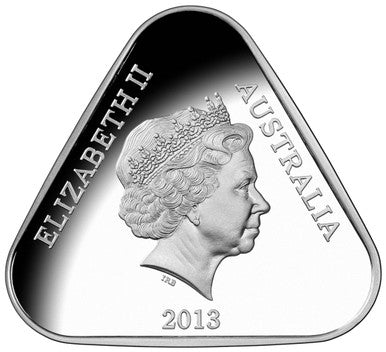 2013 $5 25th Anniversary of The Australian Parliament House Silver Proof Triangular Coin