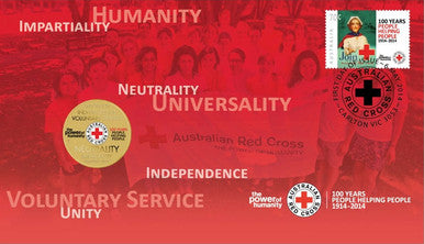 2014 $1 Australian Red Cross 100 Years People Helping People PNC