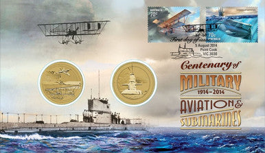 2014 $1 Centenary of Military Aviation & Submarines PNC
