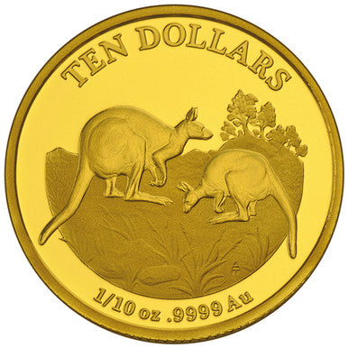 2014 $10 Kangaroo Explorer's First Sightings 1/10oz Gold Proof Coin