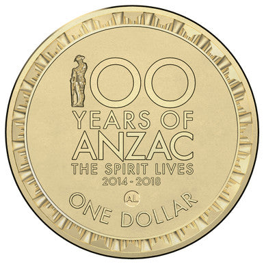 2014 $1 World War I 100 Years of ANZAC The Spirit Lives 'AL' Albany Counterstamp Uncirculated Coin
