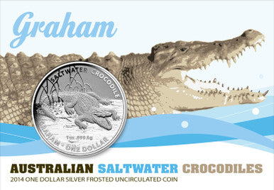 2014 $1 Australian Saltwater Crocodiles Graham 1oz Silver Uncirculated Coin