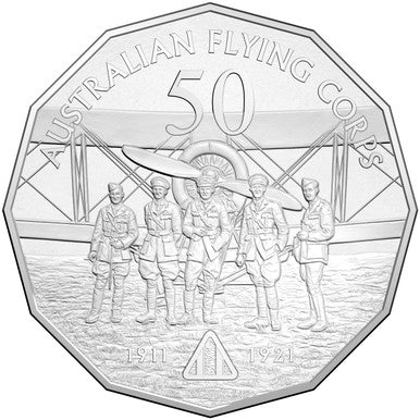 2014 50c Australia At War Australian Flying Corps Uncirculated Coin