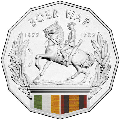 2014 50c Australia At War Boer War Coloured Uncirculated Coin