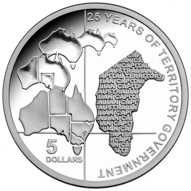 2014 $5 State Government 25 Years of Australian Capital Territory Silver Proof Coin