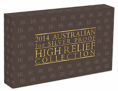 2014 $1 Australian 1oz Silver High Relief Proof 3 Coin Set Collection