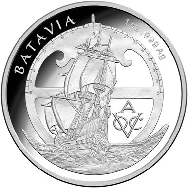 2015 $5 Drama On The High Seas Batavia 1oz Silver Proof Coin