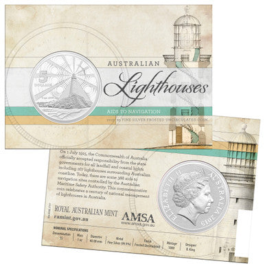 2015 $5 Australian Lighthouses Aids To Navigation 1oz Silver Uncirculated Coin
