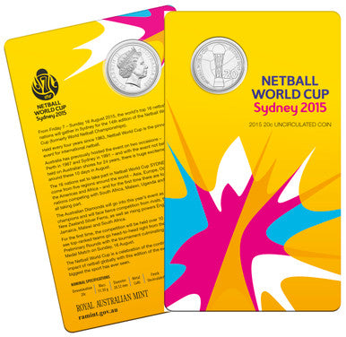 2015 20c Netball World Cup Sydney Uncirculated Coin