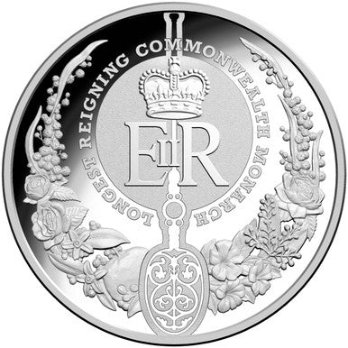 2015 $5 Royal Collection Longest Reigning Commonwealth Monarch Her Majesty Queen Elizabeth II 1oz Silver Proof Coin