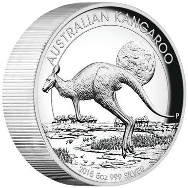 2015 $8 Australian Kangaroo 5oz Silver High Relief Proof Coin