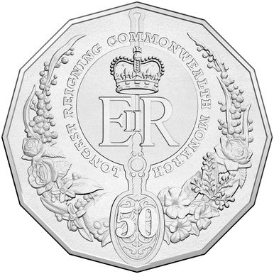 2015 50c Royal Collection Longest Reigning Commonwealth Monarch Uncirculated Coin