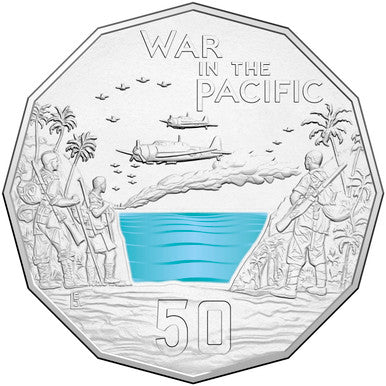2015 50c Australia At War War In The Pacific Coloured Uncirculated Coin
