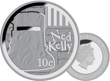 Tuvalu 2015 10c Ned Kelly Commemorative 1/10oz Silver Proof Coin