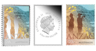 2015 ANZAC 1/2oz Silver Proof Coin and Stamp Set