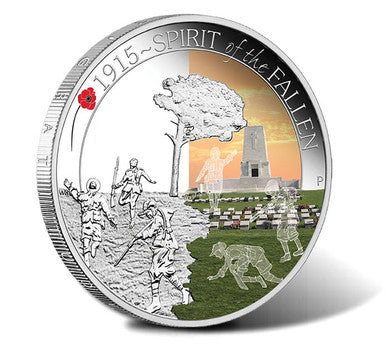 2015 50c The ANZAC Spirit 100th Anniversary 1/2oz Silver Coloured Proof 3 Coin Set