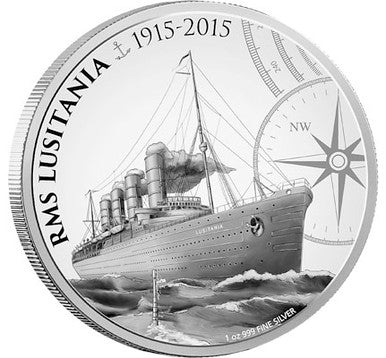 Niue 2015 $2 RMS Lusitania 1oz Silver Proof Coin