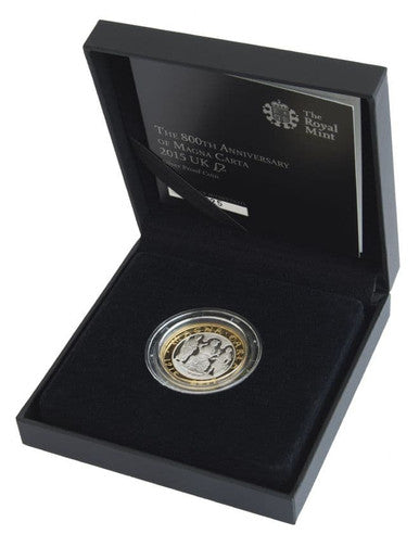 UK 2015 £2 The 800th Anniversary of Magna Carta Selectively Gold Plated Silver Proof Coin (TONED)