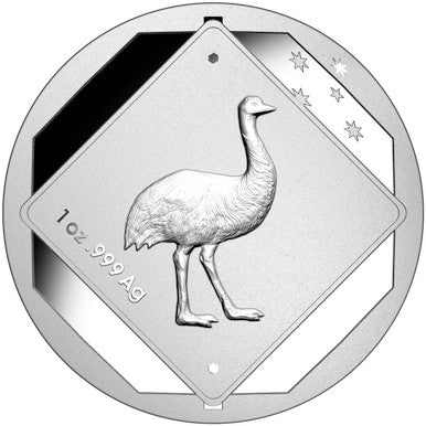 2015 $1 Australian Road Signs Emu 1oz Silver Frosted Uncirculated Coin